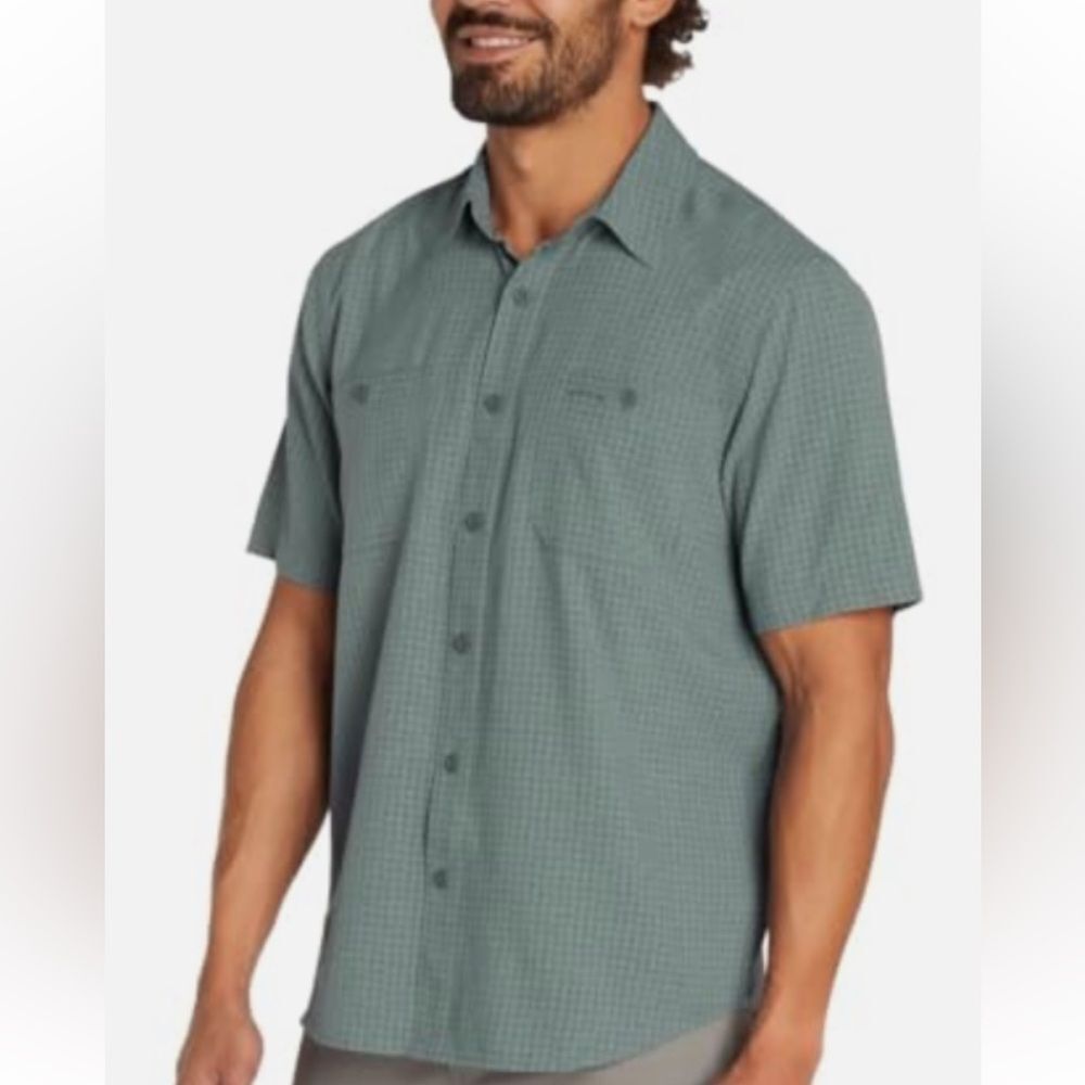 NWT Orvis Men’s UPF 30 Relaxed Fit Quick-Dry Short Sleeve Woven Shirt Green XXL